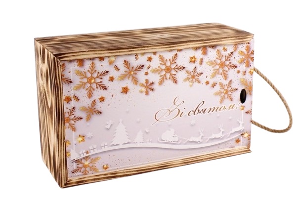 Новорічний подарунок в упаковці з дерева RETAIL HOLDING №6 700 г. (Преміум)